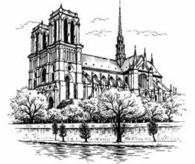 Notre-Dame de Paris, Tuschezeichnung